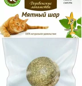 "Деревенские лакомства" Игрушка для кошек "Мятный шар ", 22 г