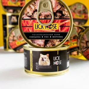 Lick Nose Говядина с рисом и морковью для собак мелких пород 125 гр