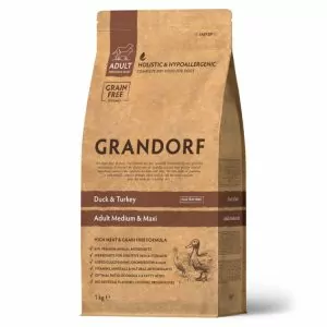 GRANDORF DOG Duck&Turkey MED&MAXI (утка с индейкой для собак средних и крупных пород) 1 кг.