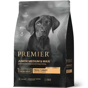 Premier Dog Turkey JUNIOR Medium&Maxi (Свежее мясо индейки для юниоров средних и крупных пород) 3 кг