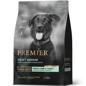 Premier Dog Lamb&Turkey ADULT Medium (Свежее мясо ягненка с индейкой для собак средних пород) 1 кг