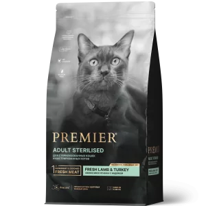 Premier Cat Lamb&Turkey STERILISED (Свежее мясо ягненка с индейкой для кошек) 2 кг