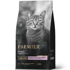 Premier Cat Salmon&Turkey ADULT (Свежее филе лосося с индейкой для кошек) 2 кг