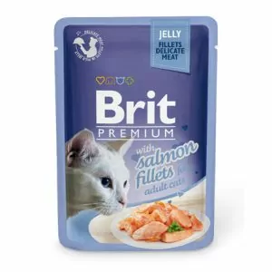 Brit Premium 0.085 Кусочки из филе лосося в желе пауч д/кошек