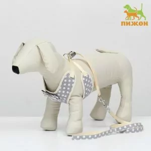 Шлейка+поводок "Джинс Горох"  2,0Х120 см