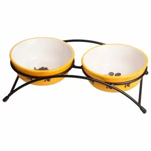 Миски Mr.Kranch на подставке для собак и кошек двойные 2x290 мл оранжевые (16)