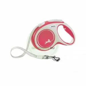 РУЛЕТКА FLEXI NEW Comfort M 5М ДО 25КГ РЕМЕНЬ КРАСНЫЙ