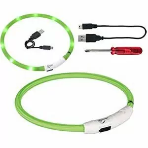 TRIXIE 12702 Мигающий ошейник д/собак USB, L–XL 65см