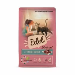 Edel Sterilised Lamb Полнорационный сухой корм для стерилизованных кошек с ягненком 10 кг
