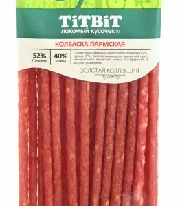 TiTBiT 0,12кг Золотая коллекция колбаса Пармская для собак