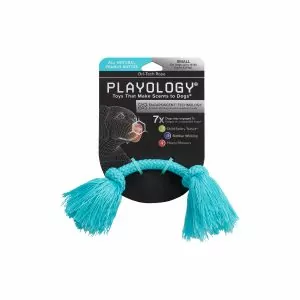 Playology жевательный канат DRI-TECH ROPE с ароматом арахиса, маленький, голубой (36)