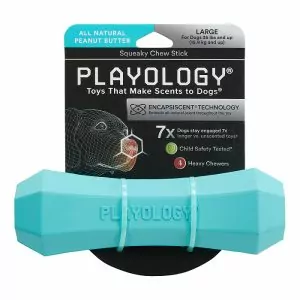 Playology хрустящая жевательная палочка SQUEAKY CHEW STICK с ароматом арахиса, большая, голубой