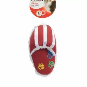 041 Камон Игрушка тапка мягкая цветная, бордовая