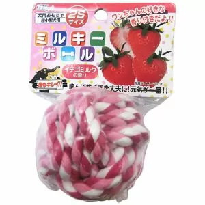 Игрушка плетёный мяч собак с интригующ аромат функц чистки зубов, вкус клубника,SS
