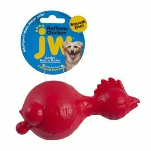 JW43202, Игрушка д/собак - Курица с пищалкой, каучук Ruffians Chicken